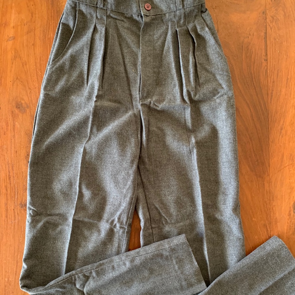 Vintage Amy Marsh Gray Wool Size 7 Slacks 1970s